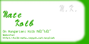 mate kolb business card